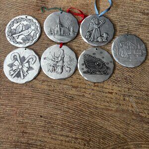 Lot 7 Wendell August aluminum Christmas tree ornaments